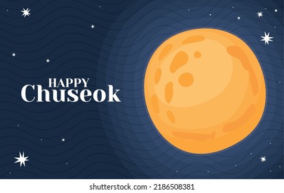 happy chuseok poster with moon
