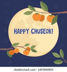 Happy Chuseok vector greeting card