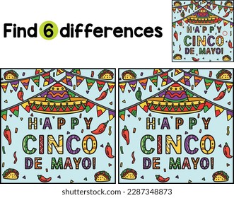 Happy Cinco de Mayo Banner Find The Differences