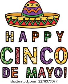 Happy Cinco de Mayo Cartoon Colored Clipart 