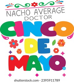 Happy cinco de mayo  character with flowers and, easy edit color. Thanks for download