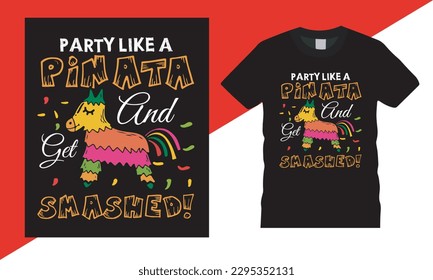 Happy Cinco De Mayo Day T-Shirt Design. hand drawn, festival tshirt, Margarita squad, unique, cartoon Colorful. Design used for fashion, print, poster, banner, gift., card, sticker and etc