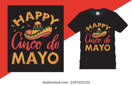 Happy Cinco De Mayo Day T-Shirt Design. hand drawn, festival tshirt, Margarita squad, unique, cartoon Colorful. Design used for fashion, print, poster, banner, gift., card, sticker and etc