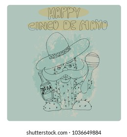 Happy Cinco De Mayo greeting card. 