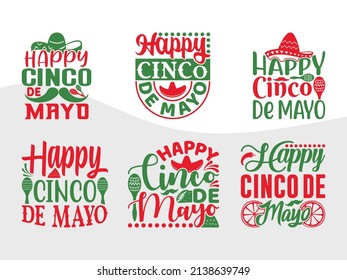 Happy Cinco De Mayo Holiday Printable Vector Illustration