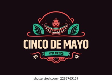 feliz cinco de mayo, fiesta mexicana, sombrero y adornos