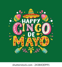 Happy Cinco de mayo Shirt Design-Vorlage. bestes Cinco de mayo T-Shirt Design. Schriftzug Cinco de mayo. Cinco de mayo Typografie