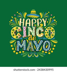 Happy Cinco de mayo Shirt Design-Vorlage. bestes Cinco de mayo T-Shirt Design. Schriftzug Cinco de mayo. Cinco de mayo Typografie