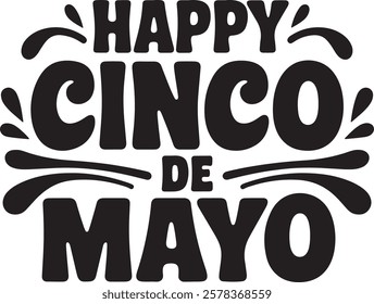 happy cinco de mayo text t-shirt design