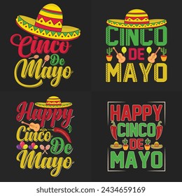 Happy Cinco De Mayo T-shirt Design. May 5 holiday in Mexico.