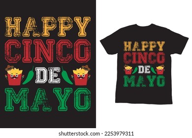 Happy Cinco De Mayo Typography T-Shirt Design