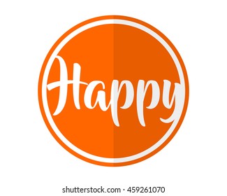 happy circle orange typography typographic creative writing text image