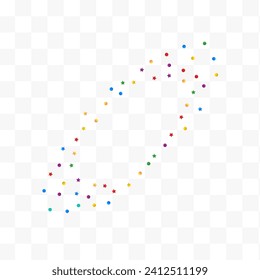 Happy Circle and Star Abstract Vector Transparent Background. Festival Starfall Postcard. Carnaval Round Illustration. Color Shine Fun Wallpaper.