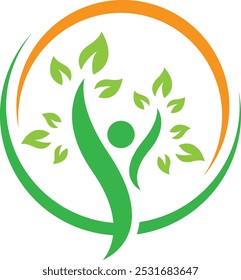 Árbol de círculo feliz - concepto de bienestar
