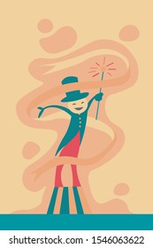 Happy circus performer vector illustration