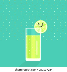 Happy citrus Illustration. Vector design element isolated.