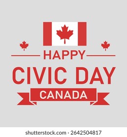 Happy Civic Day Canada Vector Design with Maple Leaf