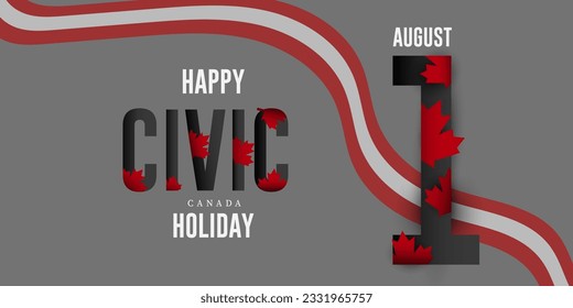 Feliz feriado cívico el 1 de Agosto. Concepto del Festival de Canadá. Ilustración vectorial de diseño horizontal de fondo de póster.