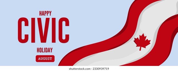 Happy Civic Holiday. Civic Canada Holiday concept. Horizontal Template and Web banner, poster.  Vector illustration.