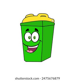 Cubo de basura feliz y limpio