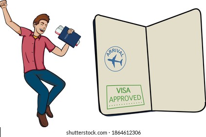 ilustración vectorial aprobada por happy client jumpin cisa