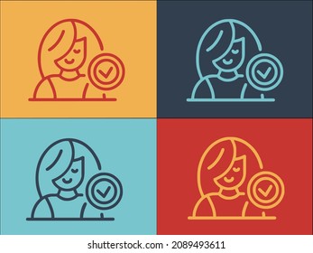 Happy Client Logo Template, Simple Flat Icon of business,client,happy