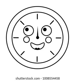 happy clock kawaii icon image 