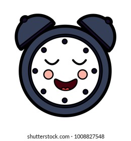 happy clock kawaii icon image