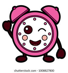 happy clock kawaii icon image