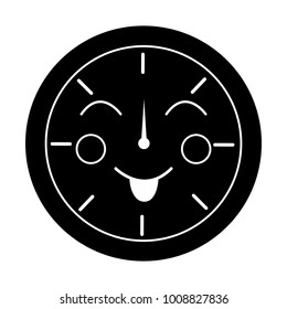 happy clock kawaii icon image