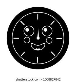 happy clock kawaii icon image