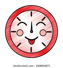 happy clock kawaii icon image 