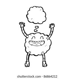 happy cloud creature cartoon