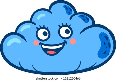 Happy cloud, illustration, vector on white background