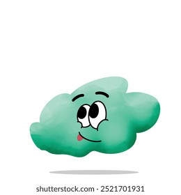 Personaje de la mascota de la nube feliz. concepto lindo, divertido y juguetón. Clima, naturaleza o temas atmosféricos