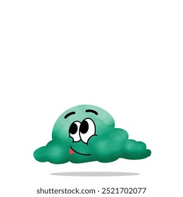 Personaje de la mascota de la nube feliz. concepto lindo, divertido y juguetón. Clima, naturaleza o temas atmosféricos