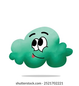 Personaje de la mascota de la nube feliz. concepto lindo, divertido y juguetón. Clima, naturaleza o temas atmosféricos