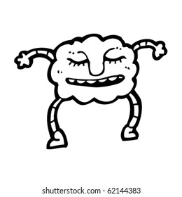 caricatura del monstruo de la nube feliz