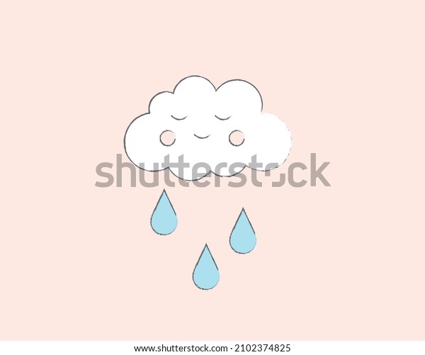 Happy Cloud Happy Rain Cartoon Cute Stock Vector (Royalty Free ...