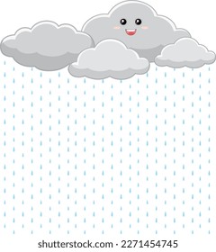 Happy cloud and rain drop illustration