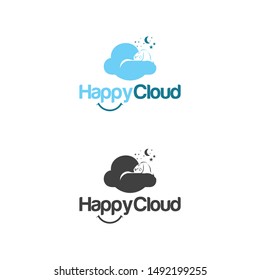 happy cloud sleep logo design