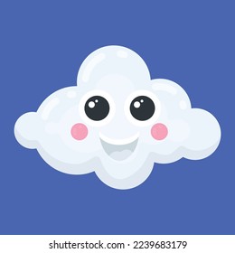 Happy Cloud Smiley Face Emoji Vectorart