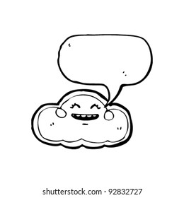 happy cloud with speech bubble