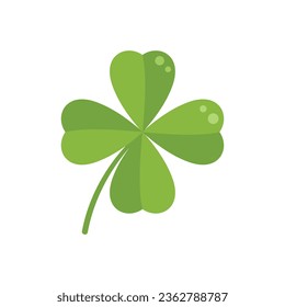 Happy clover icon flat vector. Irish luck. Lucky day isolated