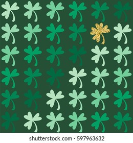 Happy clover. Seamless vector pattern with shamrock.