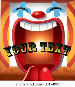 happy clown background with text on center