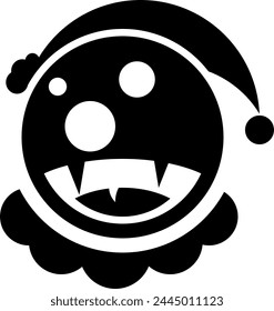 Happy clown black  vector icon