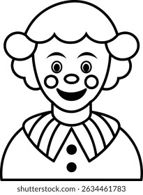 Happy Clown Cartoon Icon Illustration