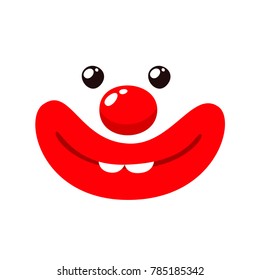 Happy Clown Face. Cartoon Style Vector Illustration