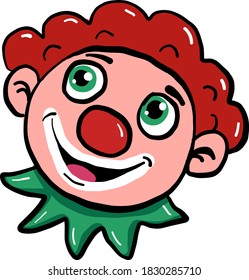 Happy clown face, illustration, vector on white background